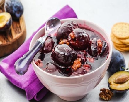 A simple recipe for plum jam with walnuts for the winter