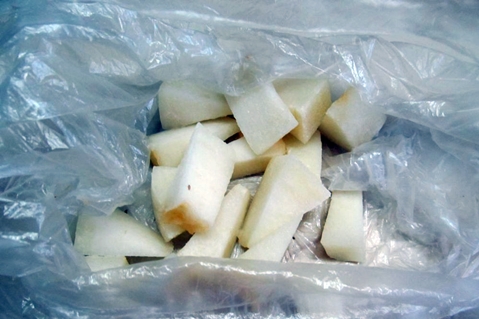 frozen melon in a bag