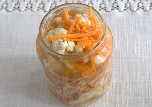 korean cauliflower in a jar