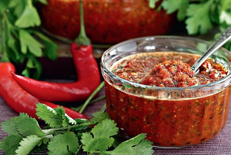 spicy Abkhaz adjika in a bowl