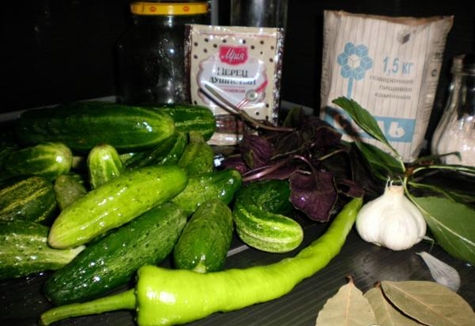 Gurken Basilikum Pfeffer