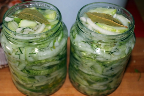 nezhinsky cucumbers in a jar inside