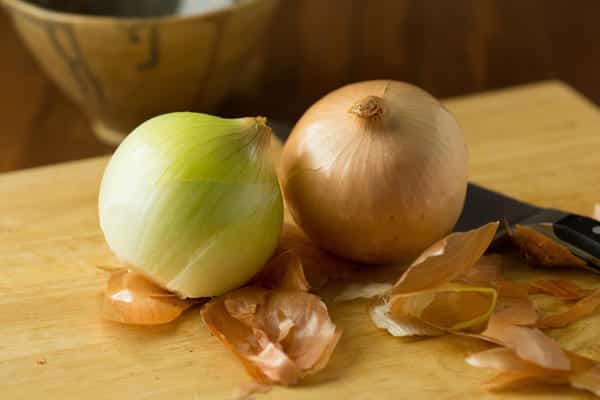 onion husks on the table