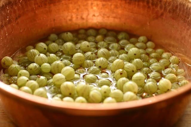 gooseberries in a basin