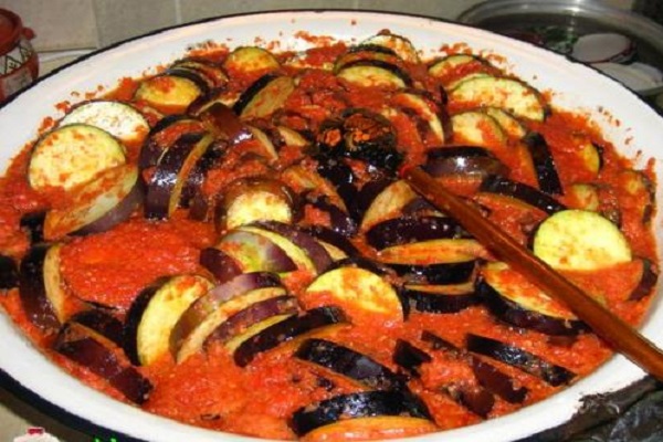 gebratenen Auberginen