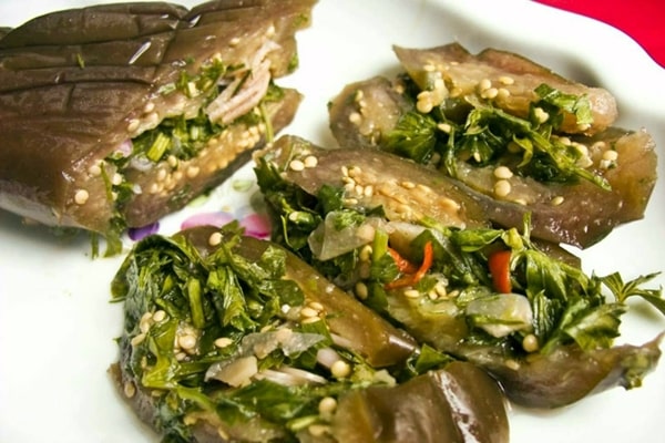 Armenian eggplants on a plate