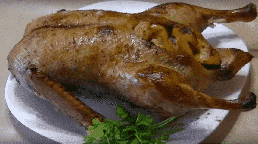 Canard de Noël aux champignons et noix