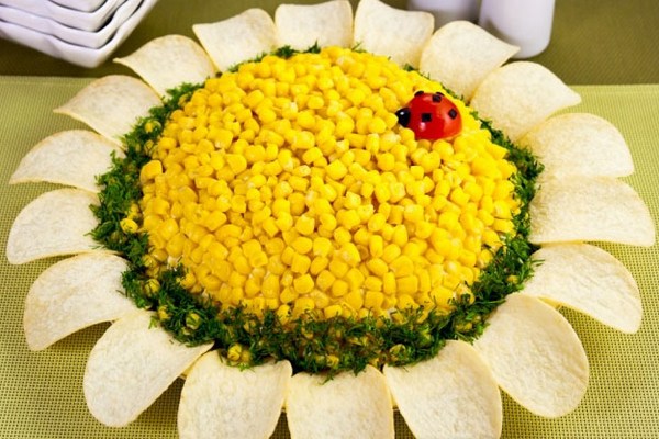 Puff Sunflower mit Corn and Chips