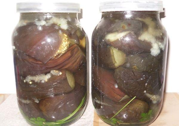 eggplant in jars