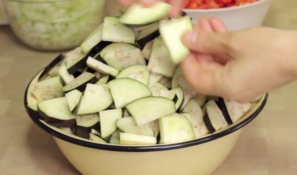 chopped eggplant