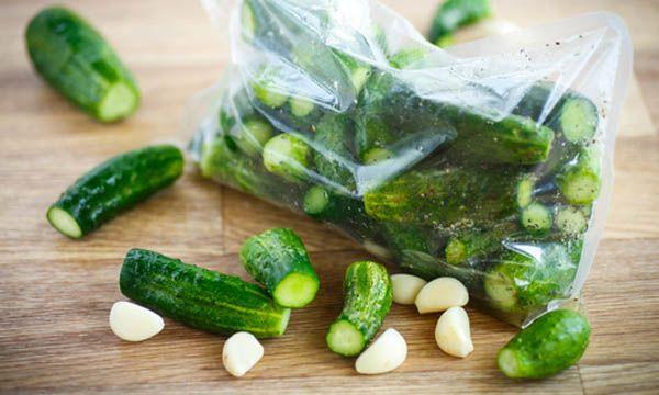 cucumbers in a bag