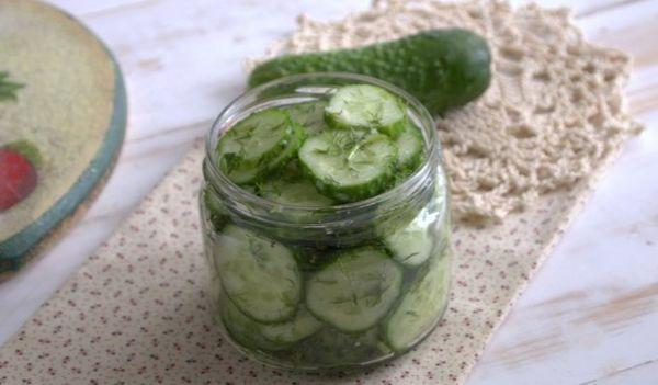 cucumbers in pieces