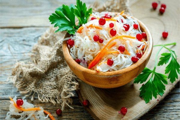 Kohl mit Preiselbeeren