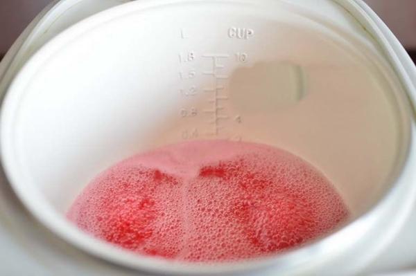 Himbeermarmelade in einem Slow Cooker