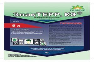 Instructions pour l'utilisation de l'herbicide Zlakterr, mécanisme d'action et taux de consommation